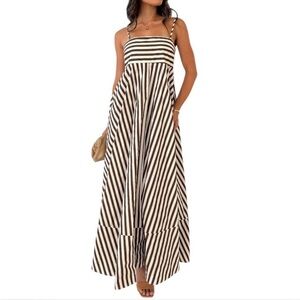 Commense Striped Maxi Dress size medium nwt